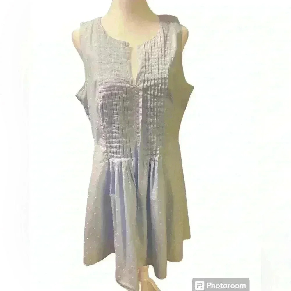CeCe Pintuck pinstripe sleeveless dress with lining & raised dots size 12